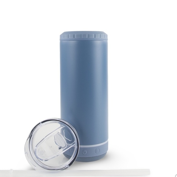 BLUETOOTH 4 IN 1 POWDER COATED CAN COOLER SPEAKER WINTER SKY CUSTOM ENGRAVED - Picture 2 of 5